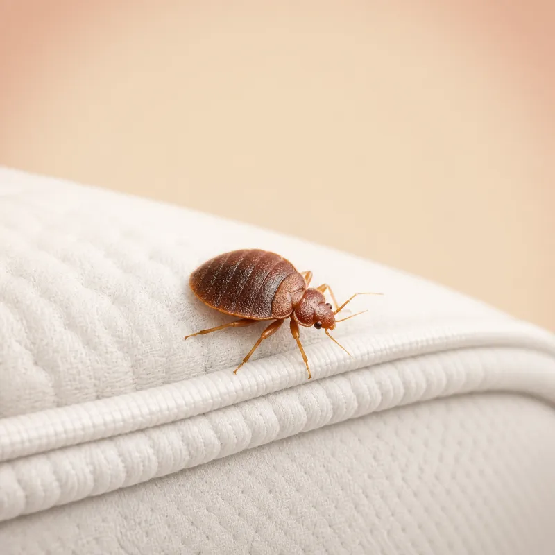 Bed bug on a mattress seam