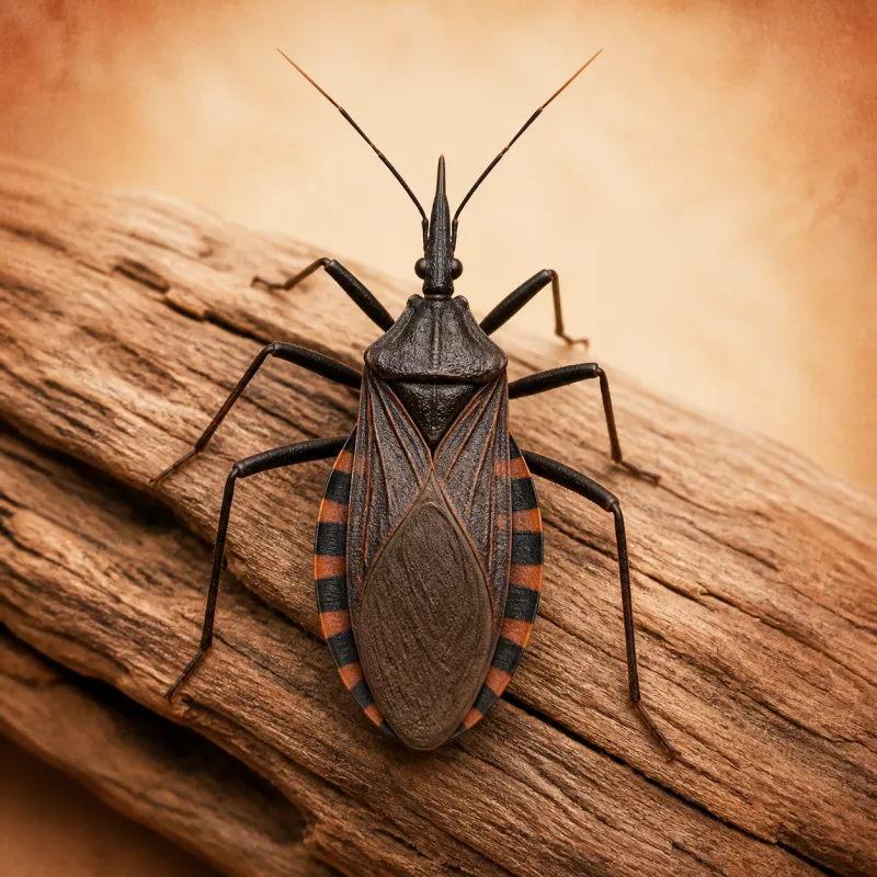Kissing bug on mesquite wood