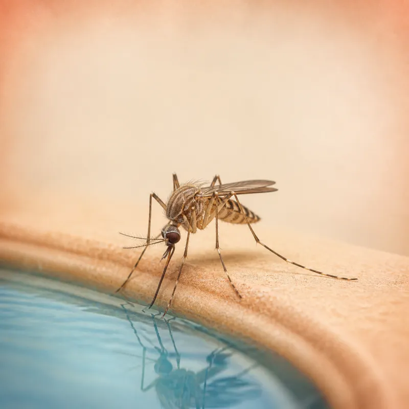 Mosquito on pool water